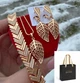 Набор украшений Xuping Листочки 4 в 1 (цепочка, кулон, серьги, браслет) 18K 77-558-1 - изображение 2