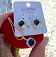 Набір прикрас Xuping Синій камінь 3 в 1 (ланцюжок, кулон, сережки) 18K 77-553 - зображення 4