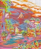 Набор для вышивания по нанесённой на канву схеме "Terrace with blooming flowers".AIDA 14CT printed , 44*33 см - изображение 7