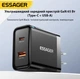 Блок для зарядки Essager 65Вт GaN Type-C і USB швидка зарядка для телефону PD, QC3.0 - зображення 2