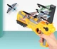 Детский игрушечный пистолет стреляющий самолетами катапульта 4 шт Toy-Skew дальность до 8 метров Желтый - изображение 6