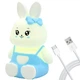 Силіконовий нічник зайчика з USB акумуляторний бездротовою зарядкою потужність 30 універсальне застосування колір синій модель MKC-61 - зображення 1