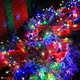 Гирлянда Роса фейерверк 100 м 2000LED с пультом управления динамическое свечение серебристый провод разноцветная - изображение 3