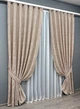 Комплект готовых штор VR-Textil Жаккард Sultan YL № 1290ш Бежево-пудровый 100х270 см 2 шт (31-564) - изображение 3