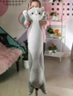 Мягкая игрушка-подушка Кот Батон 130 см Антистресс Серый - изображение 3