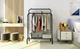Вешалка-стойка Double Floor Hanger с полкой для обуви, металлическая черная, 150×110×55 см - изображение 3