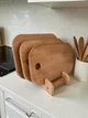Набір овальних дерев'яних дощечок для нарізування 3 шт. - зображення 1