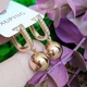 Серьги Xuping Jewelry длина 2см ширина 1см медицинское золото позолота 18К с1352 - изображение 3
