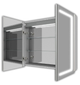 Дзеркальна шафа J-Mirror Andrea 60x80 підсвічування LED - зображення 3