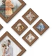 Набір квадратних фоторамок The Frame Depot на стіну, 7 шт, у коричневому кольорі, сучасний геометричний колаж для фото, артів і постерів (diamond_set) - зображення 2