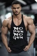 Майка мужская для тренеровок No Pain No Gain черная M - изображение 1