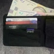 Чоловічий гаманець розкладний для грошей (11х9х1,5 см) текстильний з відділом для монет Чорний - зображення 4