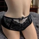 Трусики женские микрофибра с кружевом Lanny mode 52298 Черный с бежевым, XL - изображение 1