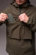 Анорак чоловічий з капюшоном на флісі Softshell хакі L 3749764s3 - изображение 5