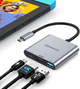Портативная док-станция Onshida 3в1 USB-C HDMI адаптер 4K 100W для Nintendo Switch MacBook серый - изображение 1