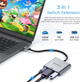 Портативная док-станция Onshida 3в1 USB-C HDMI адаптер 4K 100W для Nintendo Switch MacBook серый - изображение 5