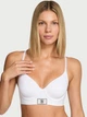 Женский комплект белья Victoria's Secret лиф и трусики тонг 1159857250 (Белый 36D/L) - изображение 2