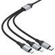 Кабель 3в1 USB/Apple Lightning+Type-C+microUSB 1 м HOCO X102 2.4 А чорний - зображення 4