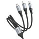 Кабель 3в1 USB/Apple Lightning+Type-C+microUSB 1 м HOCO X102 2.4 А чорний - зображення 2