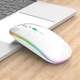 Мышка безпроводная компьюторная, безшумная, оптическая c RGB-подсветкой 2.4G+Bluetooth DPI 800/1000/1200 белая - изображение 9