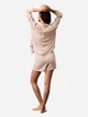 Пижама (рубашка + шорты) женская из вискозы Calvin Klein 325206404 XS Бежевый/Молочный (1159852862) - изображение 2