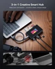 Док-станция DOCKASE Smart USB-C Hub 7-в-1 с SSD-корпусом M.2, SD и microSD UHS-II 312 МБ/с, NVMe M.2 2230/2242 10 Гбит/с 2 ТБ, PD 100 Вт, HDMI 2.1 8K30Hz/4K60/120, сенсорный экран 1,90 дюйма и турбовентилятор (кабель 40 Гбит/с). Черный глянцевый - изображение 2