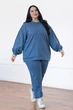 Жіночий костюм у спортивному стилі plus size " Кант " джинсовий 66/68 - зображення 1