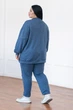 Жіночий костюм у спортивному стилі plus size " Кант " джинсовий 66/68 - зображення 4