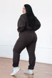 Жіночий костюм у спортивному стилі plus size " Кант " шоколад 66/68 - зображення 6