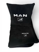 Плед и подушка в авто с вышитым логотипом MAN | №3 | черный флис 260г/м2 размер M - изображение 1