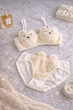 Пухнастий Жіночий плюшевий комплект білизни Teddy Bear Cream — бюстгальтер і трусики Розмір L - зображення 2