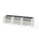 Тумба TV Metkas Home B026 2000х350х530 мм, ЛДСП, Білий сніг-Антрацит (MB026WA) - зображення 2