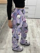 Фиолетовые плюшевые брюки Hello Kitty Kuromi унисекс | Теплые флисовые брюки Hello Kitty & Kuromi для дома M-L - изображение 3
