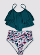 Женский раздельный купальник FS Bikini Set Ruffle High Waist топом-воланом М Морской волны (9422) - изображение 6