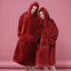 Плед-толстовка Huggle Hoodie Бордовый теплый плед-халат с капюшоном и рукавами - изображение 3