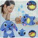 Детская мягкая интерактивная плюшевая игрушка дышащий Стич Stich с подсветкой музыкой и эффектом дыхания, светящаяся, колыбельная цвет синий - изображение 7
