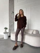 Удлиненный свитер из мягкого трикотажа Оne size 42-48 Коричневый (4965) - изображение 8