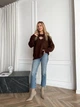 Удлиненный свитер из мягкого трикотажа Оne size 42-48 Коричневый (4783) - изображение 8