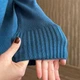 Жіночий светр теплий Аквамарин JINJIAXIAN ⬩ oversize зі стійкою ⬩ синій - зображення 7