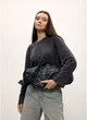 Женская тканевая сумка Хобо SAMBAG Черный с принтом Blossom (5164050528) - изображение 8