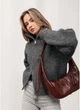 Женская сумка Хобо из экокожи SAMBAG Бордовый (5162030813) - изображение 4