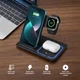 Беспроводная зарядная док-станция 3 в 1 для iPhone 12–16 Pro Max, Apple Watch Ultra/SE и AirPods, быстрая зарядка 15W, сложная док-станция USB-C - изображение 5