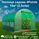 Теплица садовая 4Points 10м2 2,5х4м парник для огорода дома дачи с окнами, Зеленый - изображение 2