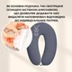 Подушка для вагітних і годування IDEIA SeiDesign 30x190 трикотаж з ґудзиком т.сіра - зображення 4