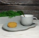 Чашка з блюдцем і ложкою Добрий ранок 150 мл сіра (58289) - изображение 2