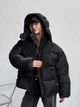 Оверсайз куртка пуховик цвет черный (клеточка) размер L/XL RAPID_RD413 - изображение 1