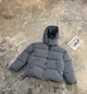 Оверсайз куртка пуховик цвет графитовый (клеточка) размер L/XL RAPID_RD414_2 - изображение 8