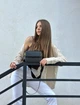 Сумка жіноча з двома ремінцями в комплекті через плече та на плече з широким тканинним ремінцем кросбоді класична повсякденна чорна - изображение 3