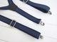 Темно-синие подтяжки в полоску текстурированные, Major Style - изображение 2