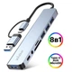 Переходник USB-хаб 8в1 WALKER WHUB-53 с разъемом USB/Type-C Grey - изображение 1
